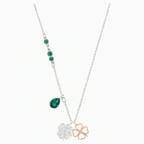 Swarovski SYMBOLIC CLOVER PENDANT, Emerald, Mixed Metal -5535554