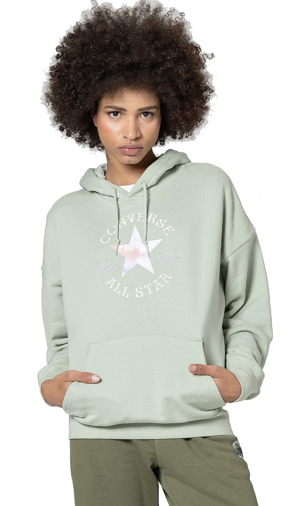 sweatshirt Converse Chuck Patch Graphic OS/10024525 - A05/Summit Sage - women´s