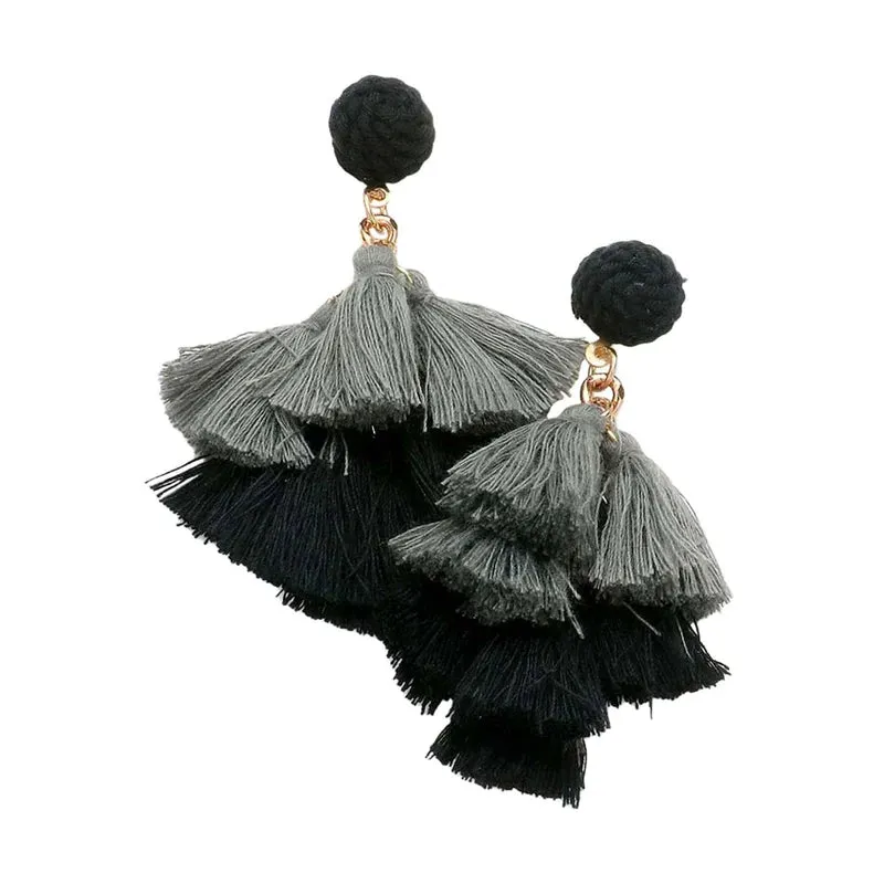 Tassel Cluster Vine Dangle Earrings