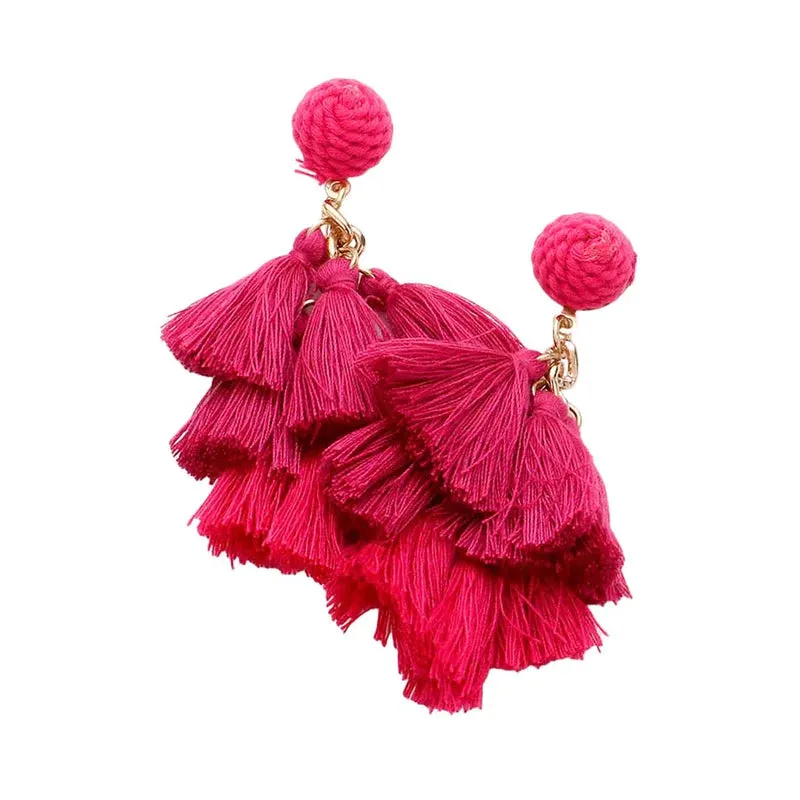 Tassel Cluster Vine Dangle Earrings