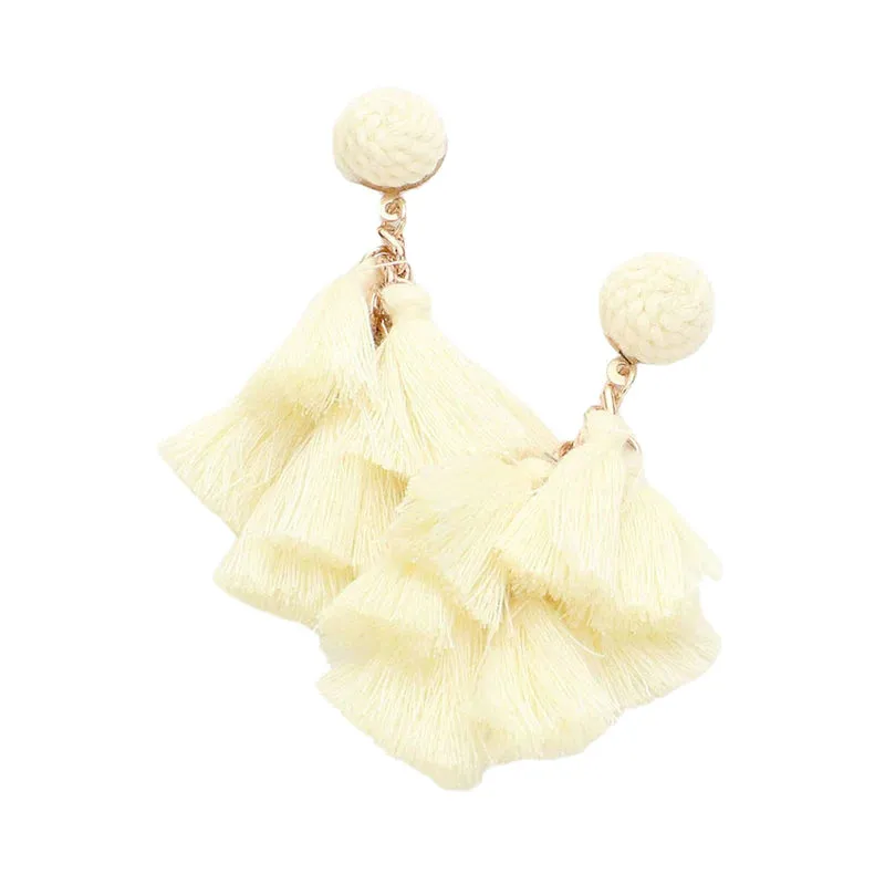 Tassel Cluster Vine Dangle Earrings