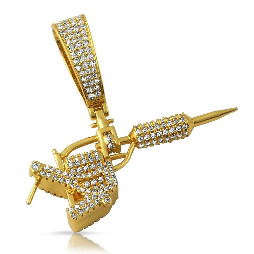 Tattoo Gun 3D Detailed Hip Hop Bling Bling Pendant