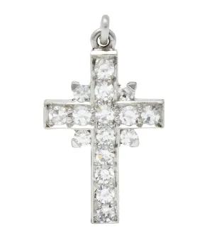 Tiffany & Co. Diamond Platinum Cross Charm Circa 1950