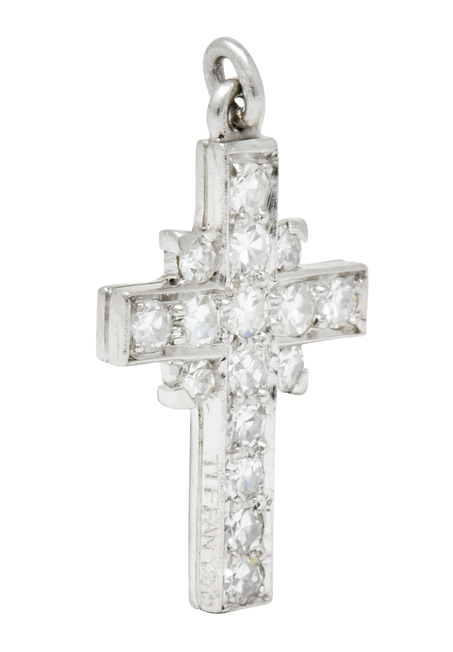 Tiffany & Co. Diamond Platinum Cross Charm Circa 1950