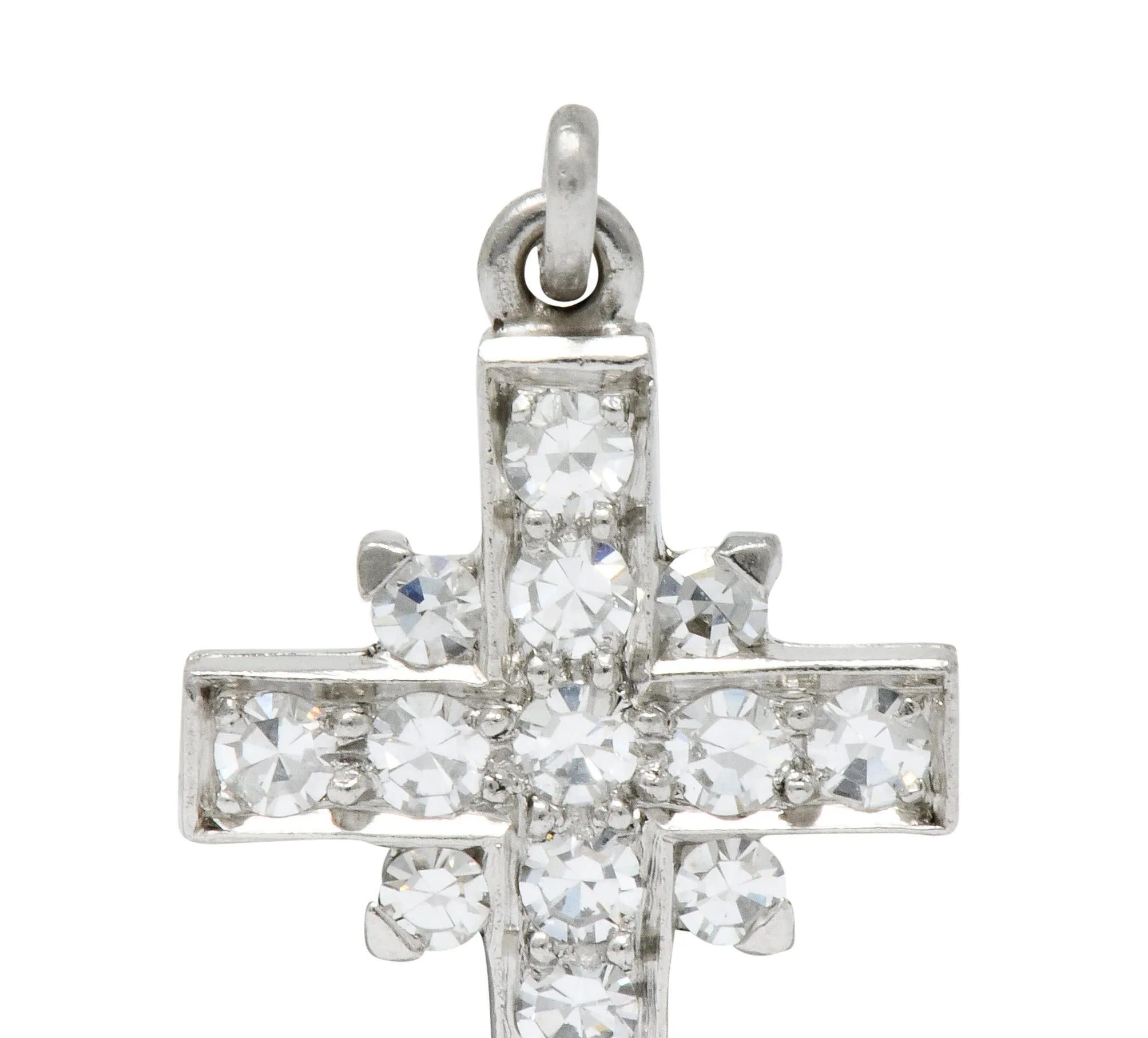 Tiffany & Co. Diamond Platinum Cross Charm Circa 1950