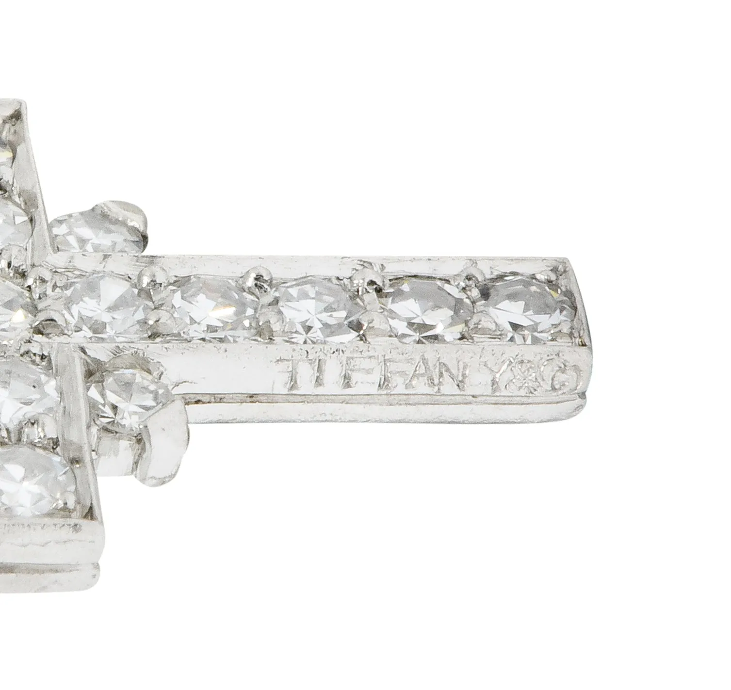 Tiffany & Co. Diamond Platinum Cross Charm Circa 1950