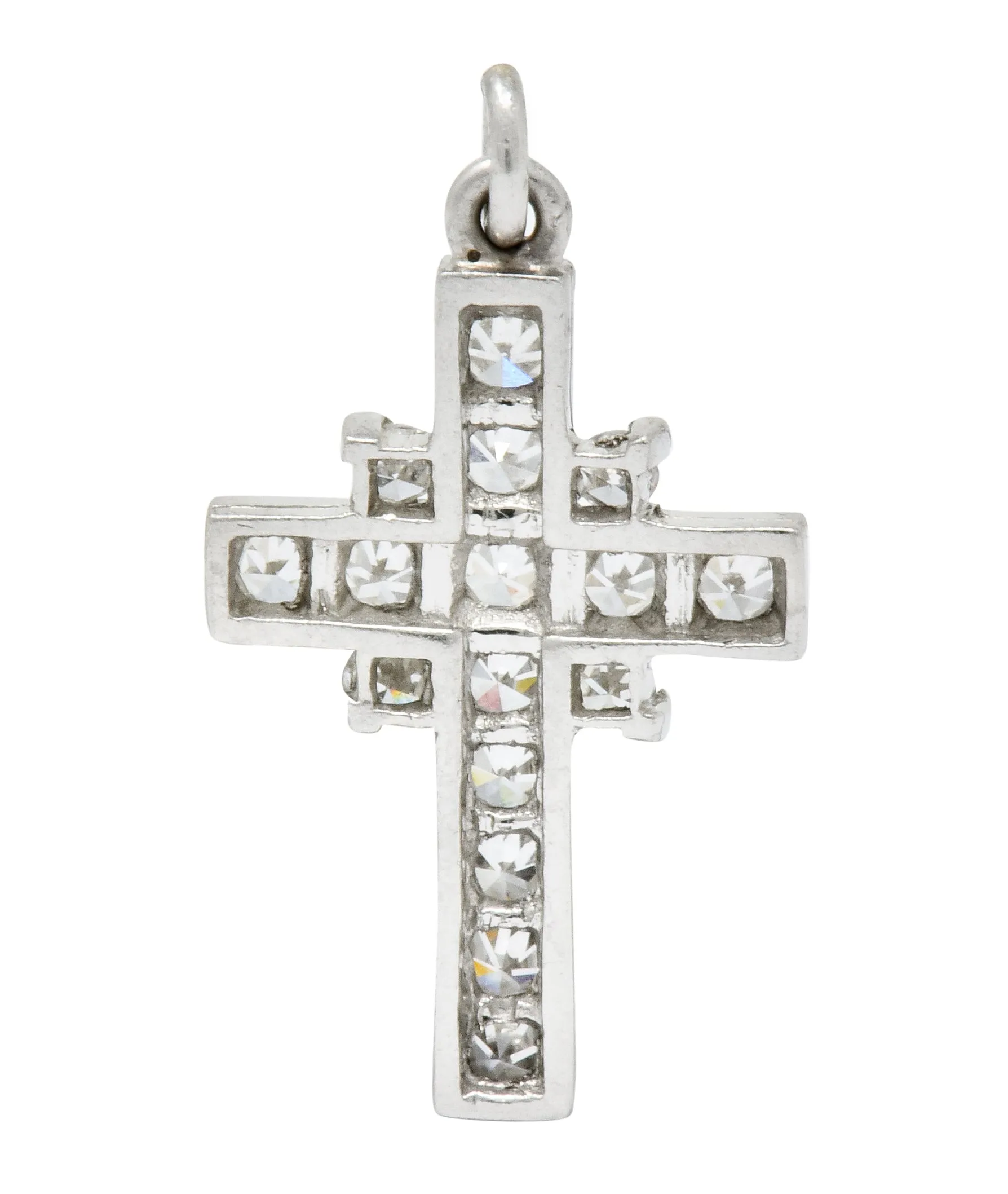 Tiffany & Co. Diamond Platinum Cross Charm Circa 1950