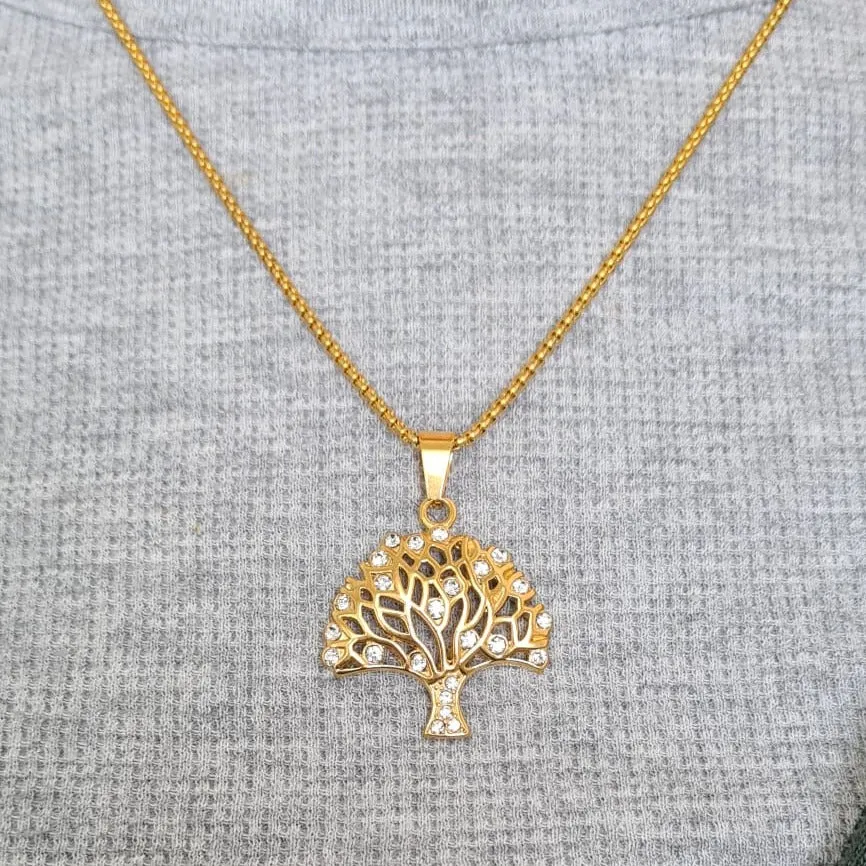 Tree of Life Pendant Necklace 24K Gold plated