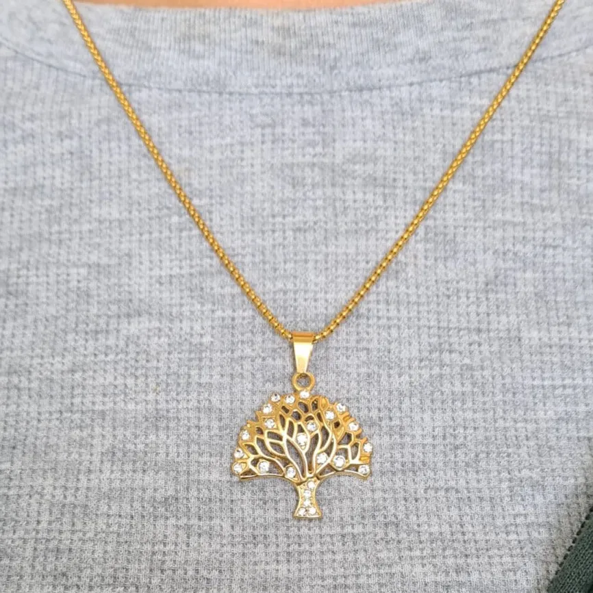 Tree of Life Pendant Necklace 24K Gold plated