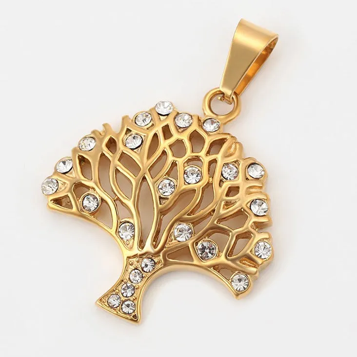 Tree of Life Pendant Necklace 24K Gold plated