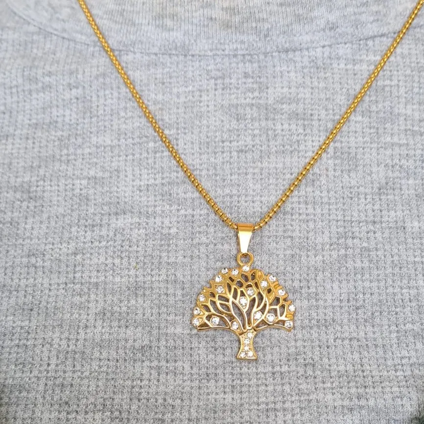 Tree of Life Pendant Necklace 24K Gold plated