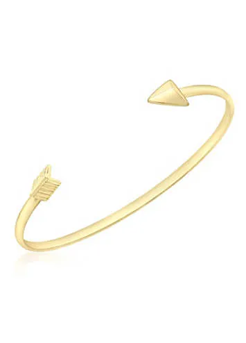 Tuscany Gold 9ct Yellow Gold Arrow Cuff Bangle | Grattan