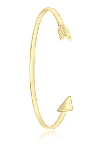 Tuscany Gold 9ct Yellow Gold Arrow Cuff Bangle | Grattan