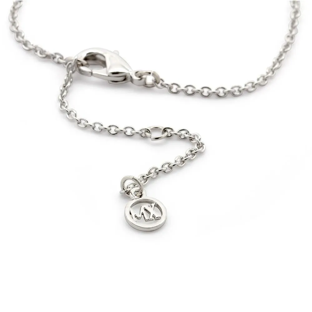 Two Tone Necklace Round Pave Initial - G