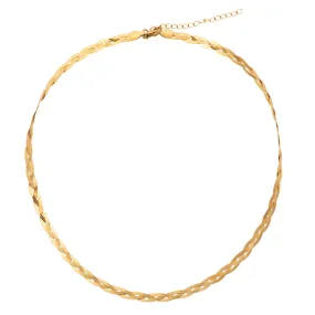 Vesna Braided Herringbone Chain Necklace