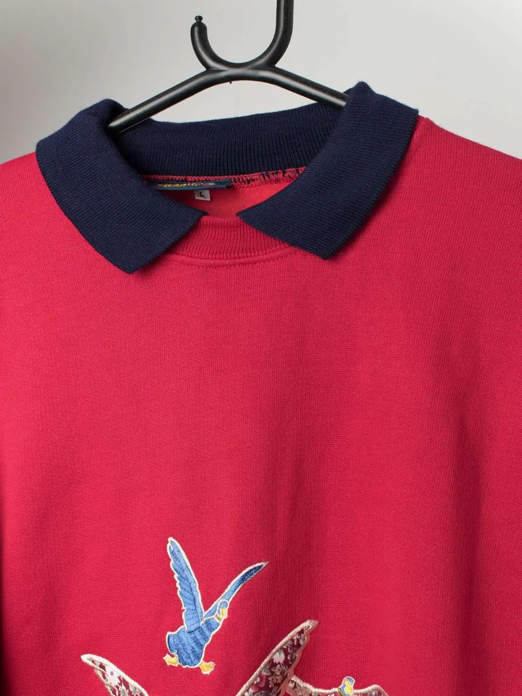 Vintage deadstock collared sweatshirt with geese – Large