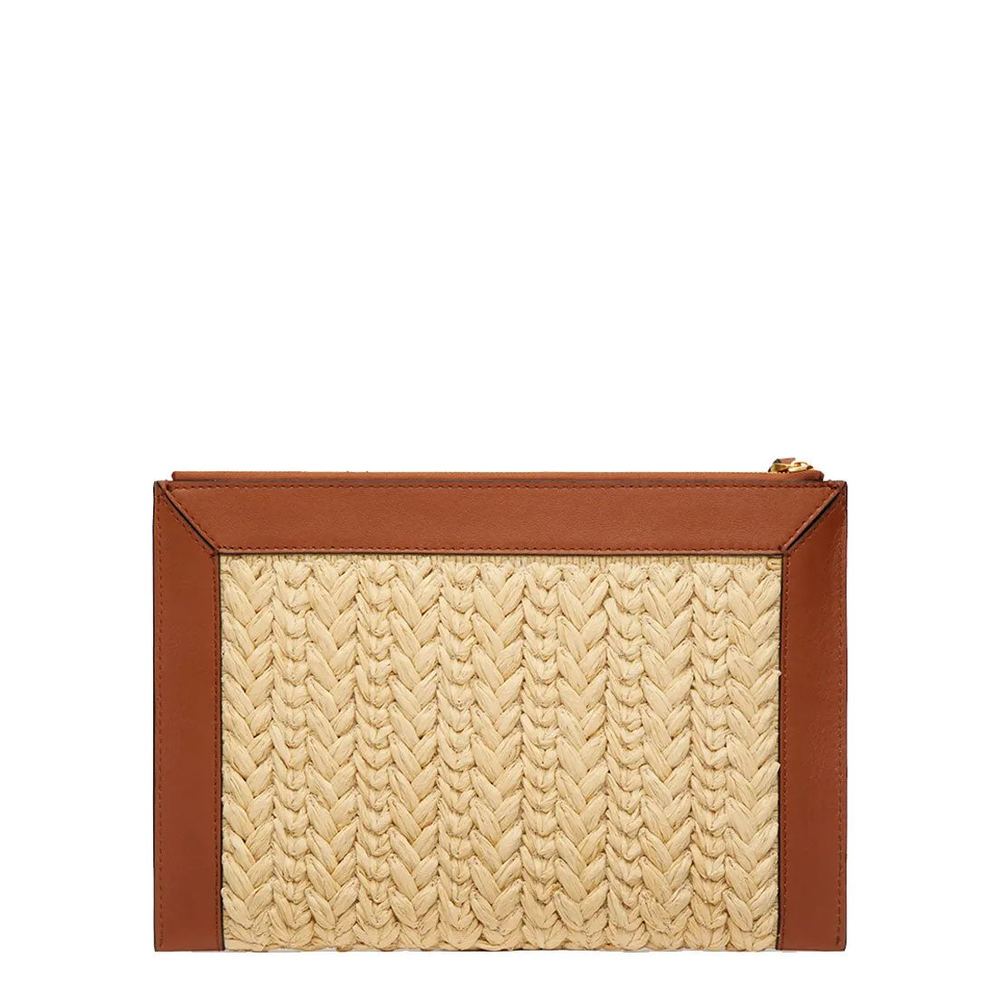 VLOGO Raffia Wristlet, Natural