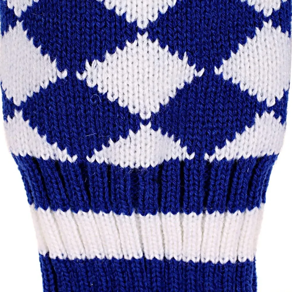 Volf Golf Knit Blue White Diamond Headcover Set