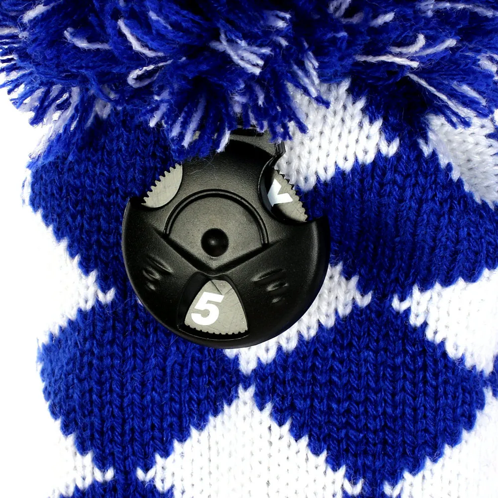 Volf Golf Knit Blue White Diamond Headcover Set