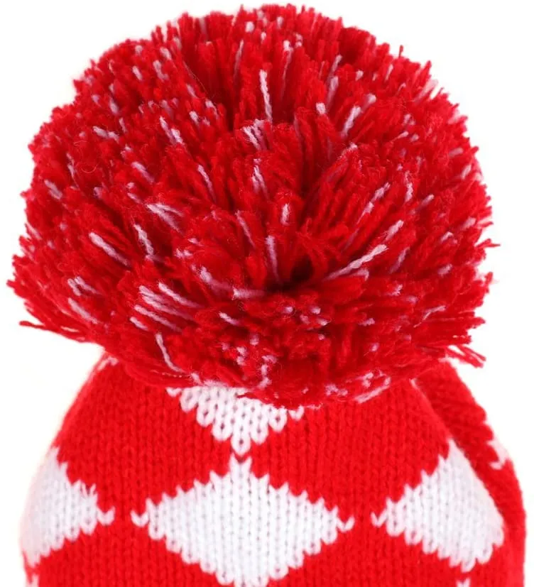 Volf Golf Knit Red White Diamond Headcover Set