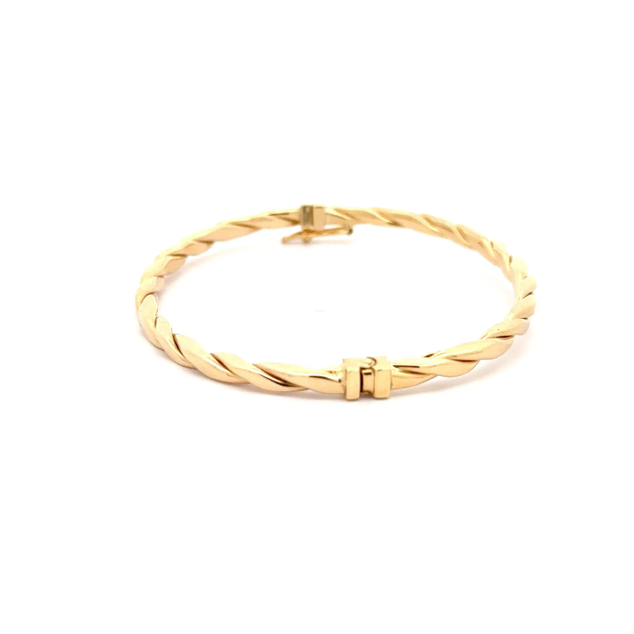 WD1179 14kt Gold Twist Rope Style Open Bangle