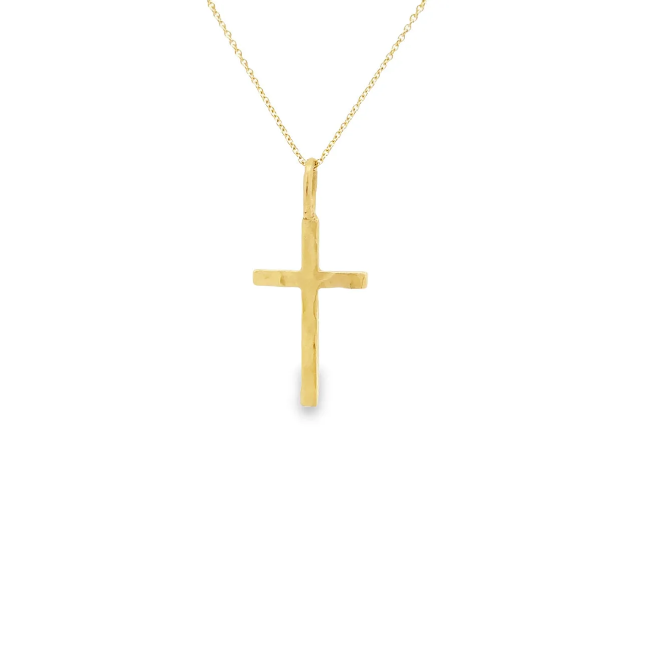 WD561 - 14kt Hammered Gold Cross Pendant (Chain sold Separately)