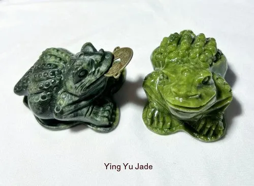 Wealth and Prosperity Classic Jade Three-Legged Money Toad Frog with Coin- (Toad-9)