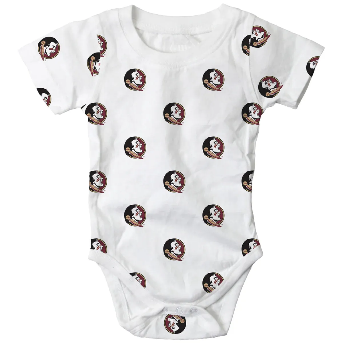 Wes & Willy Infant Seminole Logo All Over Printed Onesie - White