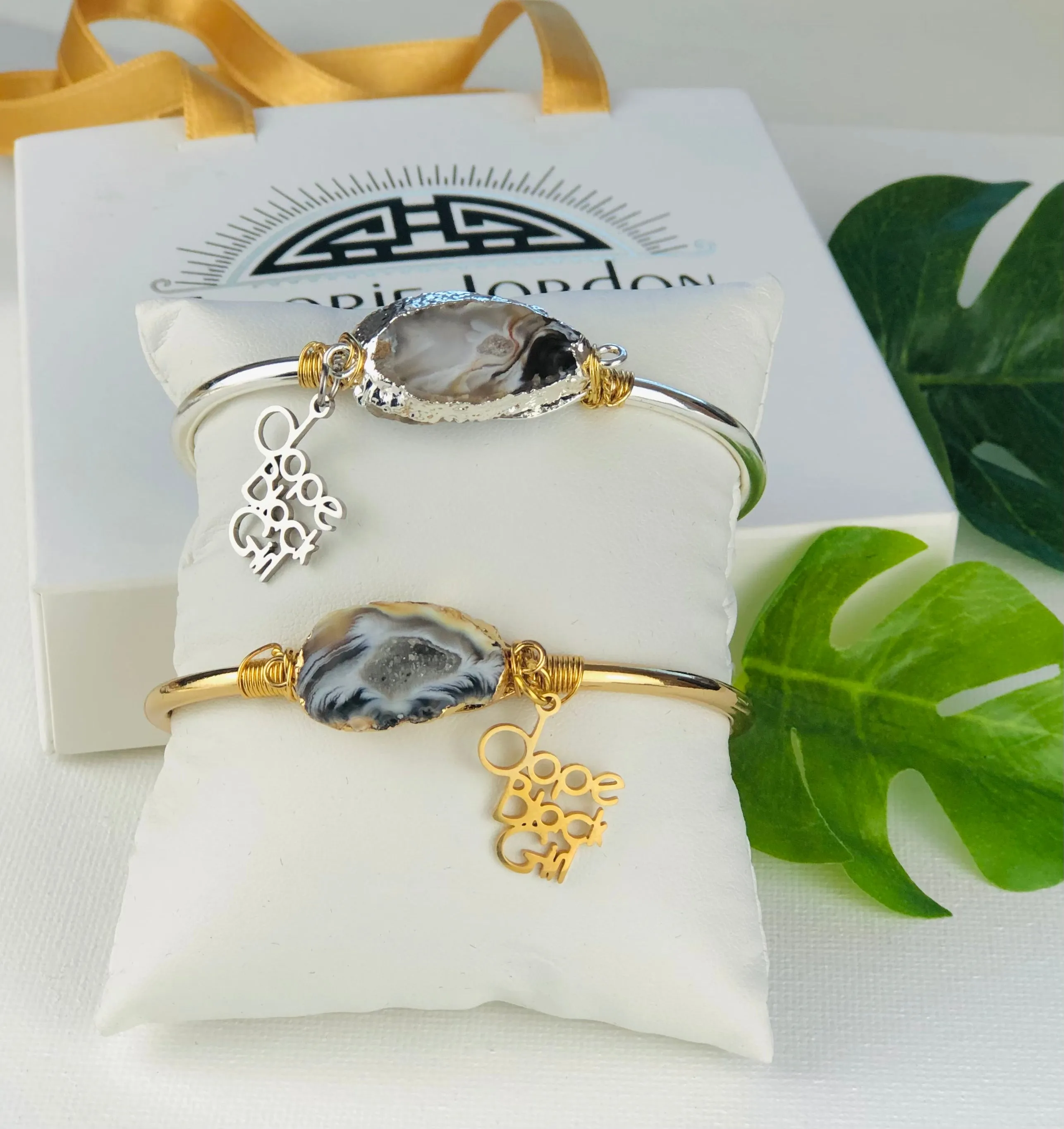 Wire Wrapped Druzy Bangle