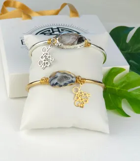 Wire Wrapped Druzy Bangle