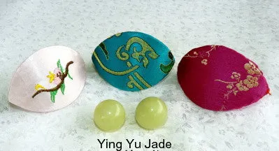 Women's Wellness Sale- Pair Green Jade Ben Wa Kegel Balls-Undrilled, No Hole + Free Gift Silk Fortune Cookie