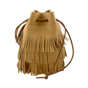 Wristlet Fringe Drawstring Purse