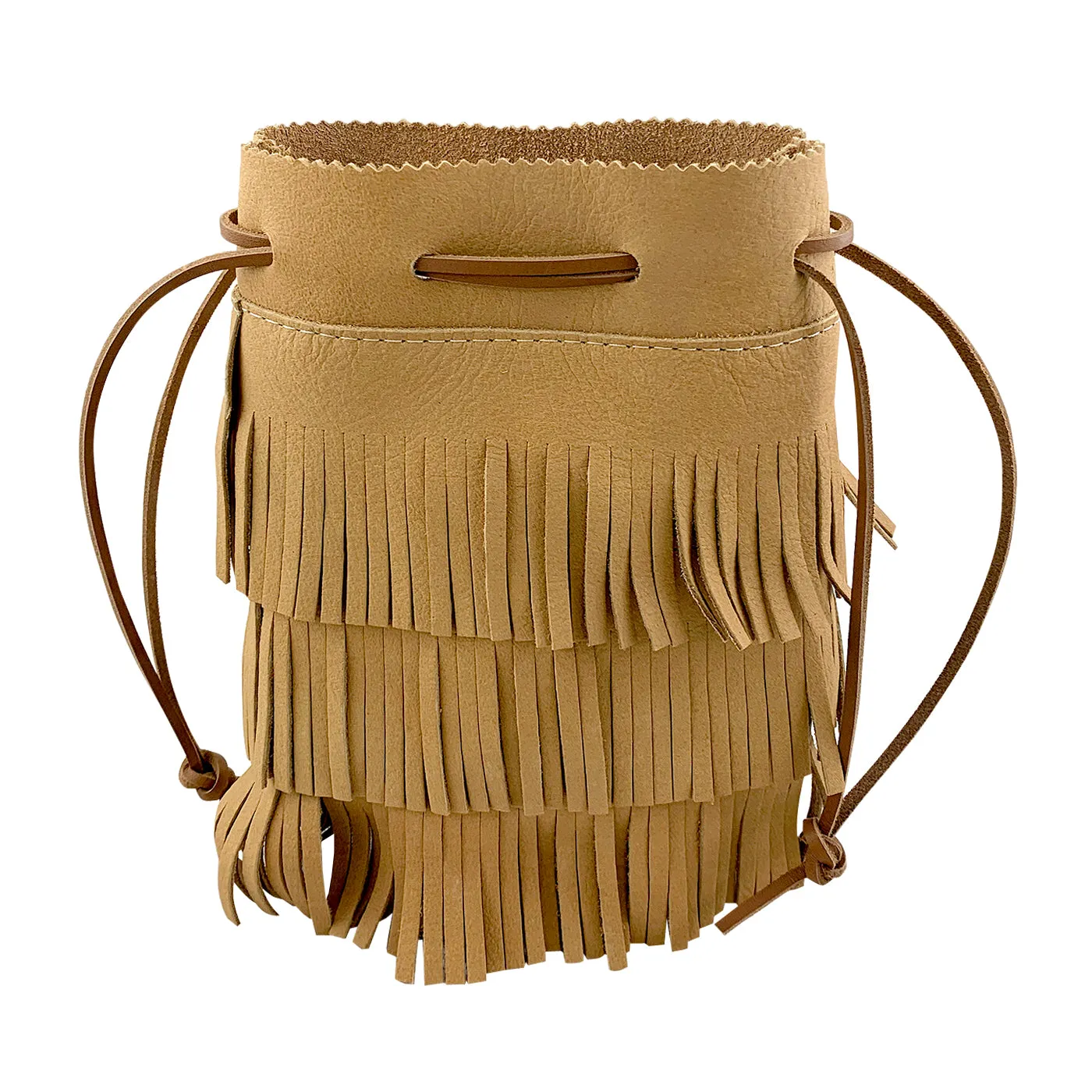 Wristlet Fringe Drawstring Purse