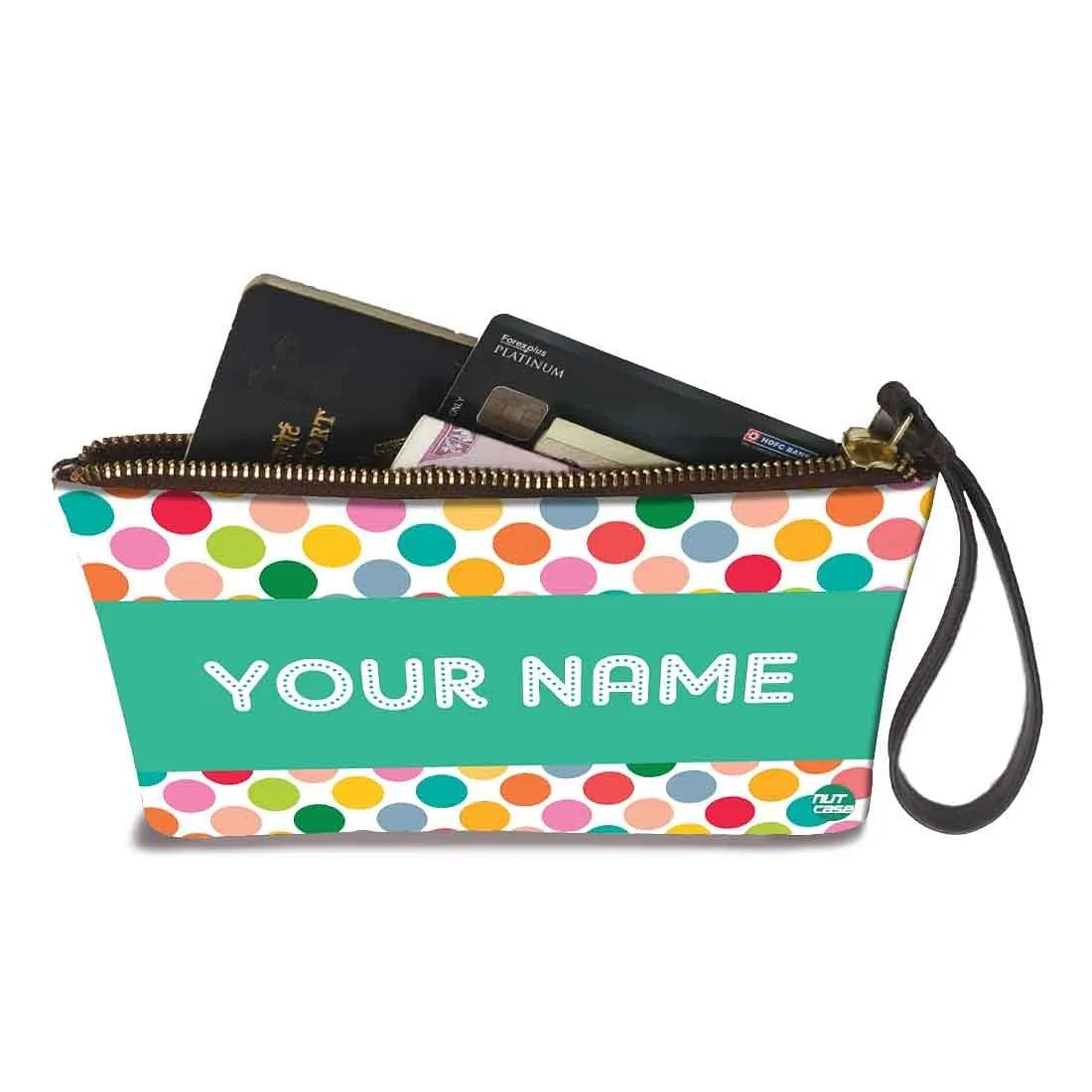 Wristlet Pouch - Multicolor Dots