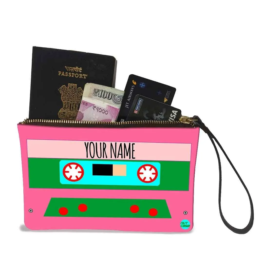 Wristlet Pouch - Pink Cassette