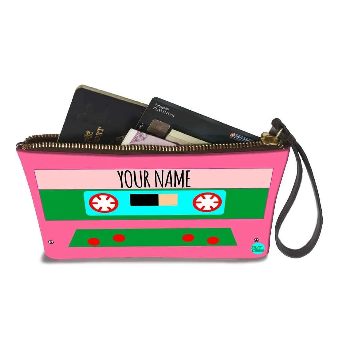 Wristlet Pouch - Pink Cassette