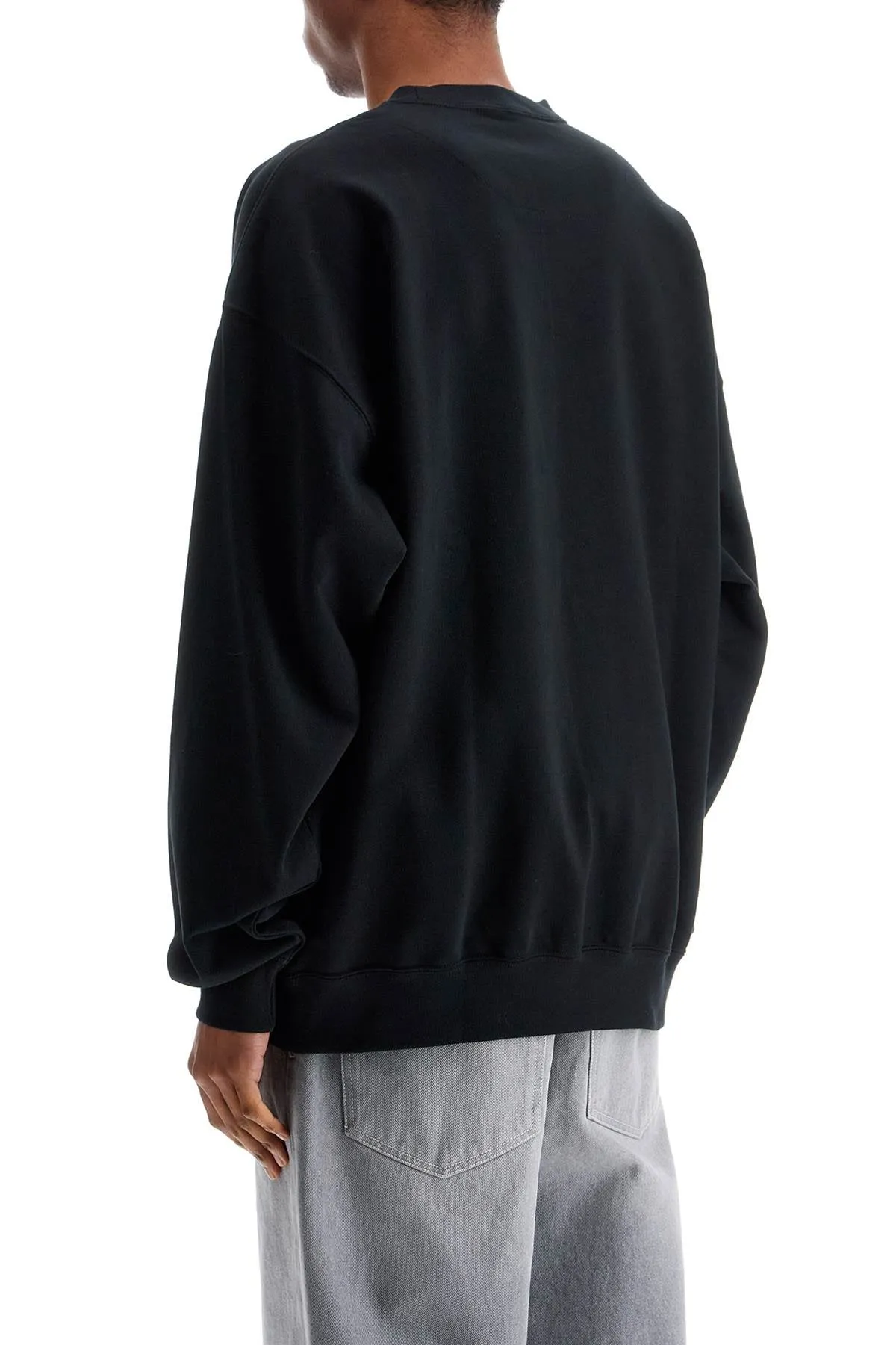 Y 3 Black Cotton Crewneck Sweatshirt With Tone On Tone Logo